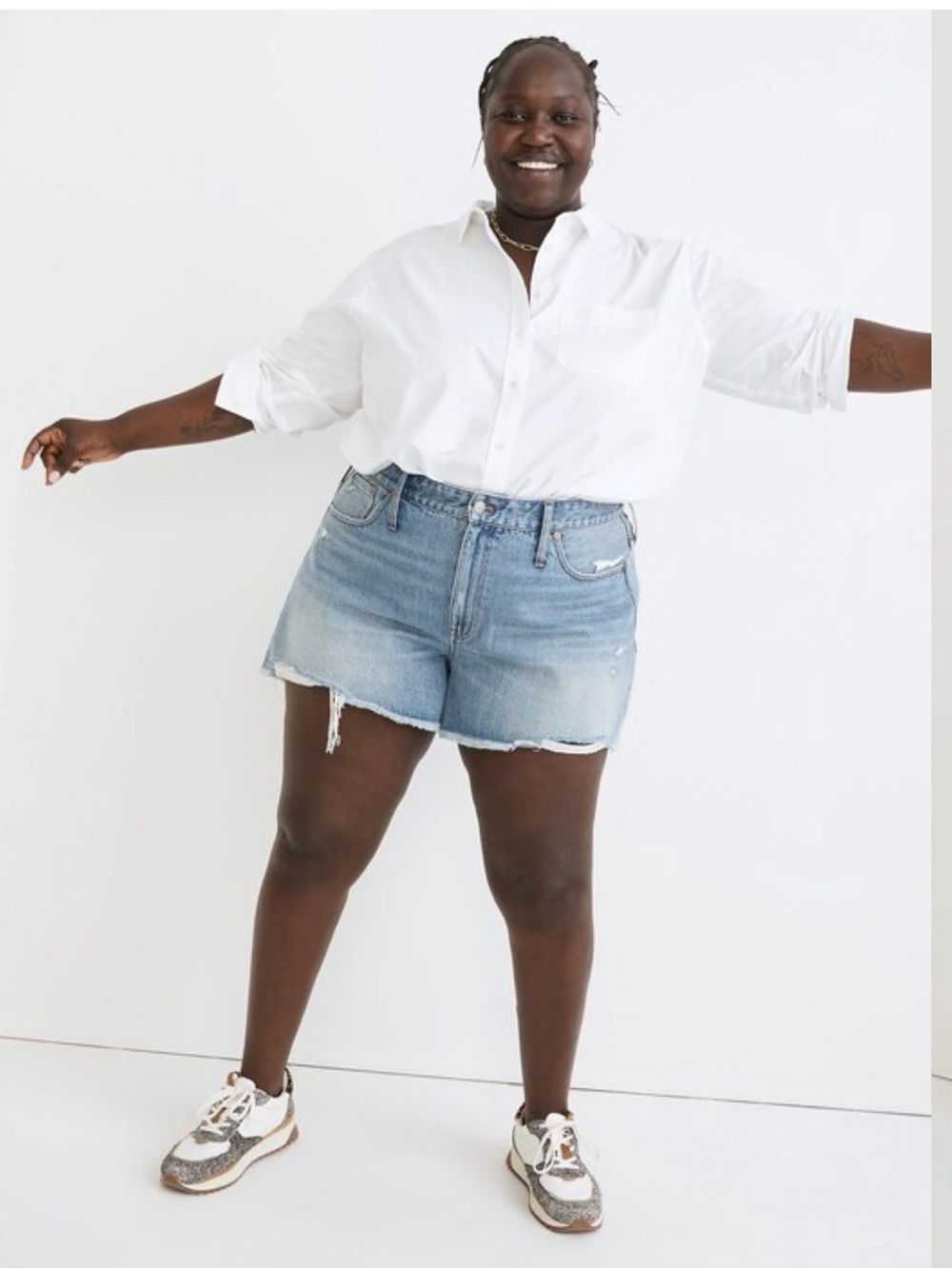 Madewell Relaxed Denim Shorts 18W Distressed Raw Hem Light Wash NWT